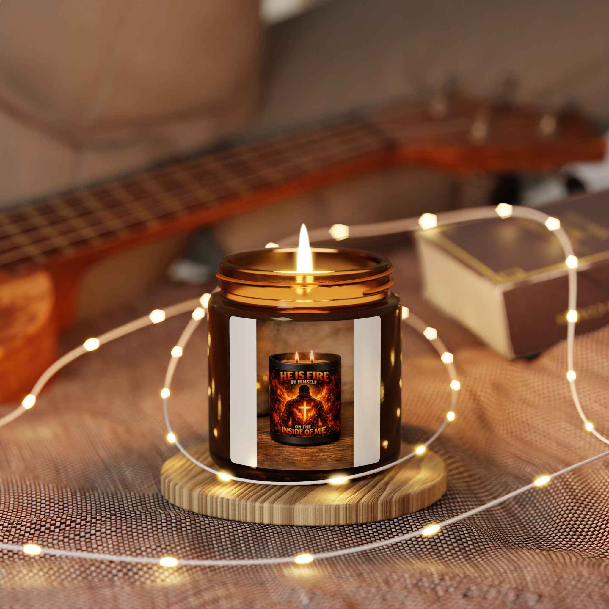 He Is Fire Soy Candle - Amber Jar Scented Candle (Multi-Size)