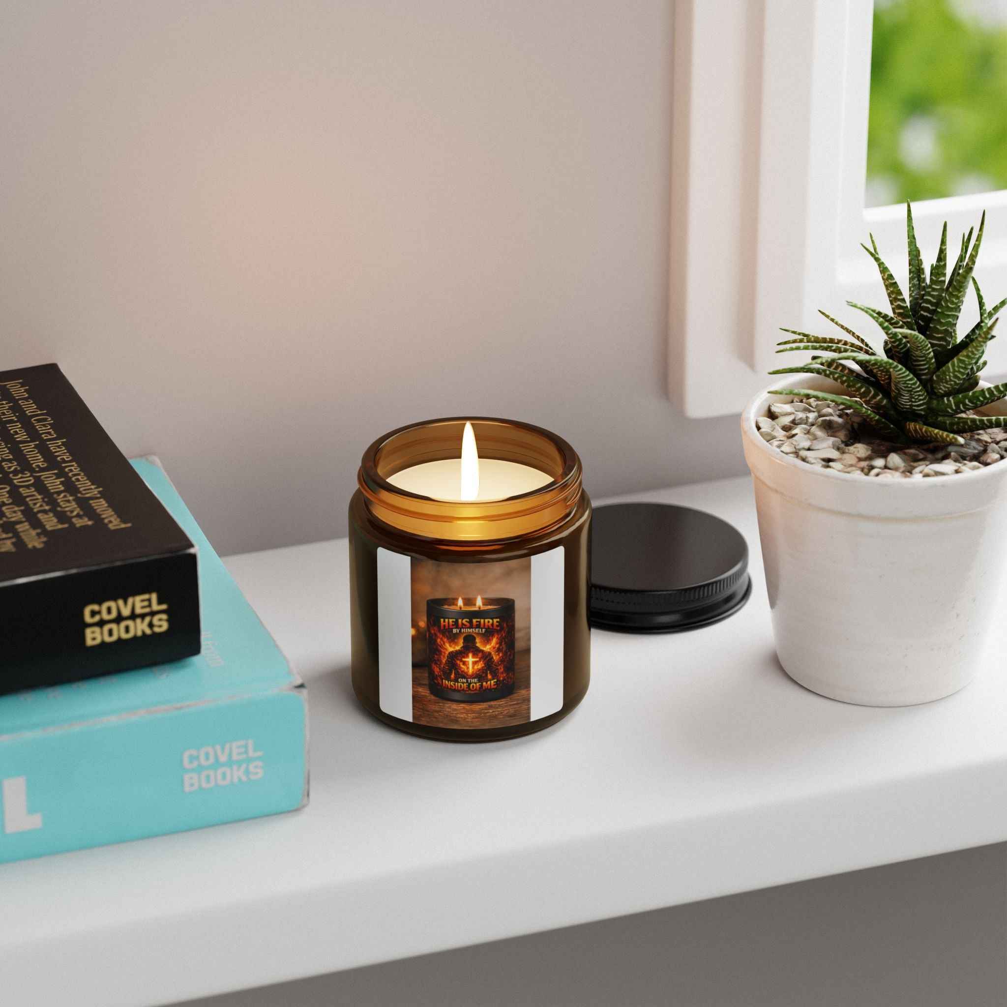 He Is Fire Soy Candle - Amber Jar Scented Candle (Multi-Size)